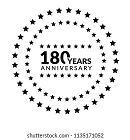 180 years anniversary celebration simple logo