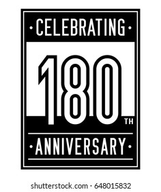 180 years anniversary design template. Vector and illustration.