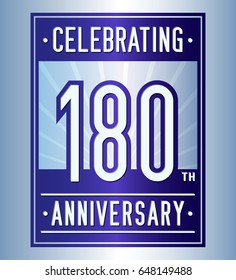 180 years anniversary design template. Vector and illustration