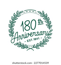 180 years anniversary logo collection. 180th years anniversary celebration hand drawn logotype. Vector and illustration.