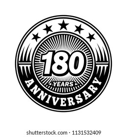 180 years anniversary. Anniversary logo design. Vector and illustration.