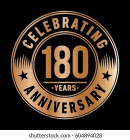 180 years anniversary logo template. Vector and illustration.