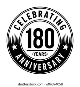 180 years anniversary logo template. Vector and illustration.