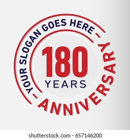 180 years anniversary logo template. Vector and illustration.
