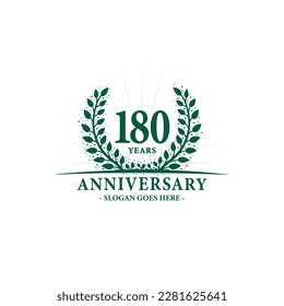 180 years anniversary logo. Vector and illustration.