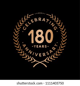 180 years design template. 180th vector and illustration.