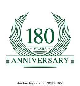 180 years design template. 180th anniversary. Vector and illustration.