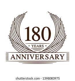 180 years design template. 180th anniversary. Vector and illustration.