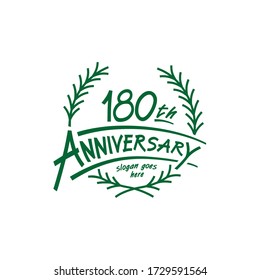 180 years design template. Vector and illustration. 180th years logo.