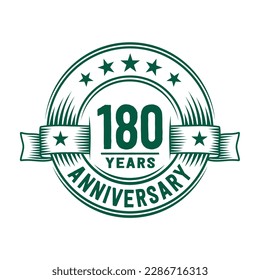 180 years logo design template. 180th anniversary vector and illustration.