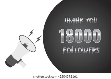 18000 OR 18K followers celebration. Thank you 18000   followers congratulation template banner. banner for social 18K friends and followers. celebrate subscribers and followers.
