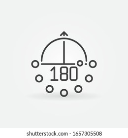 180-degrees angle linear vector concept minimal icon or logo element