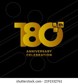 180th anniversary celebration logotype. Golden anniversary celebration template design, Vector illustrations.