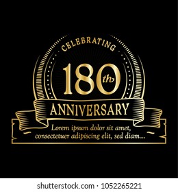 180th anniversary design template. Vector and illustration.