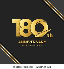 180th anniversary logo design with golden color for anniversary celebration event. Logo Vector Template Illustration