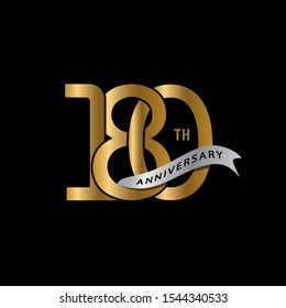 52nd Anniversary Logo Gold Ribbon Template Stock Vector (Royalty Free ...