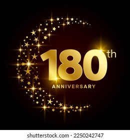 180th Anniversary Template Design Concept for Birthday Celebration Event. Logo Vector Template