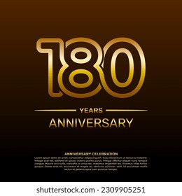 180th year anniversary design template in gold color. vector template illustration