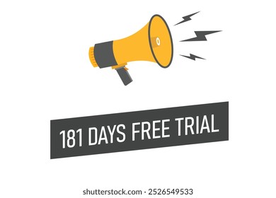 181 day free trial banner design. 181 days free banner background
