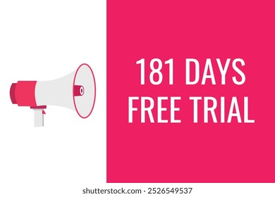 181 day free trial banner design. 181 days free banner background
