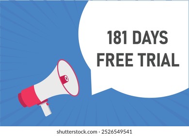 181 day free trial banner design. 181 days free banner background
