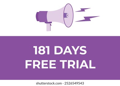 181 day free trial banner design. 181 days free banner background
