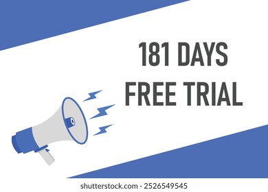 181 day free trial banner design. 181 days free banner background
