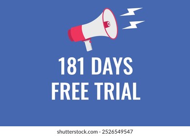 181 day free trial banner design. 181 days free banner background
