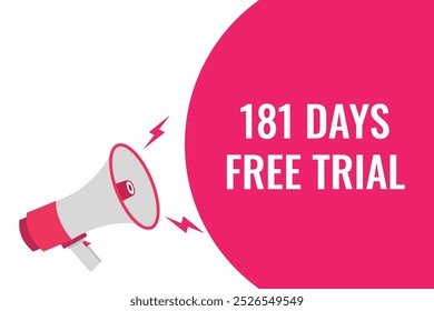 181 day free trial banner design. 181 days free banner background
