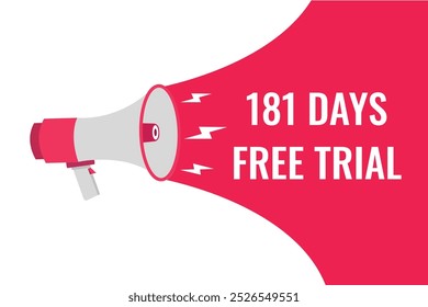 181 day free trial banner design. 181 days free banner background
