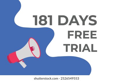 181 day free trial banner design. 181 days free banner background
