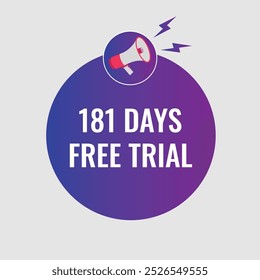 181 day free trial banner design. 181 days free banner background
