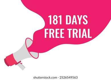 181 day free trial banner design. 181 days free banner background
