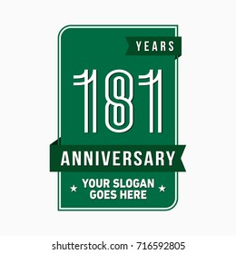 181 years anniversary design template. Vector and illustration.