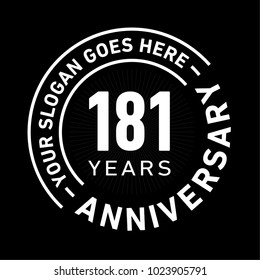 181 years anniversary logo template. Vector and illustration