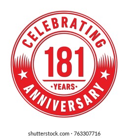 181 years anniversary logo template. Vector and illustration.