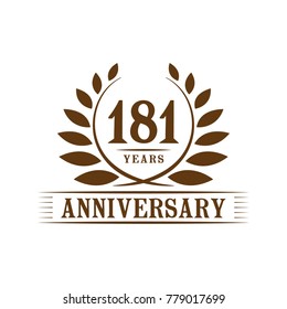 181 years anniversary logo template.