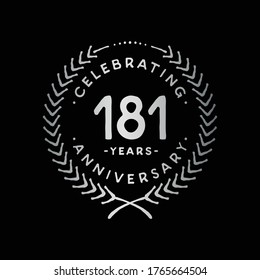 Plantilla de diseño de 181 años. Logo 181. Vector e ilustración.