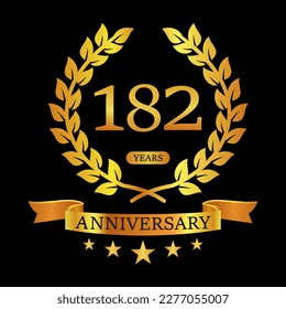 182 th Anniversary logo template illustration. suitable for you