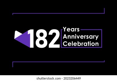 182 Years Anniversary Celebration Vector Template Design