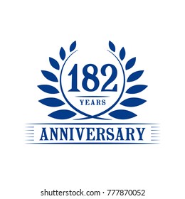 182 years anniversary logo template.