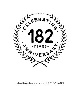 Design-Vorlage für 182 Jahre. 182. Logo. Vektorgrafik und Illustration.
