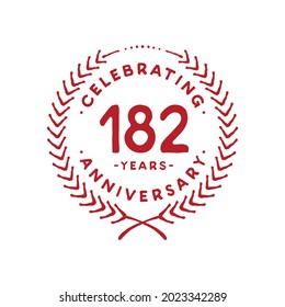 182 years design template. 182nd vector and illustration.