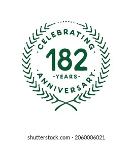 182 years design template. 182nd vector and illustration.