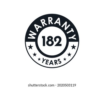 182 years warranty logo isolated on white background