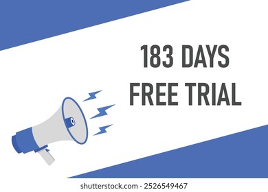 183 day free trial banner design. 183 days free banner background
