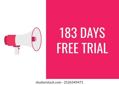 183 day free trial banner design. 183 days free banner background
