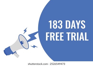 183 day free trial banner design. 183 days free banner background
