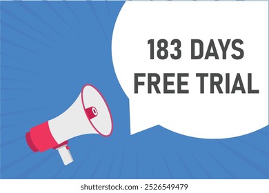 183 day free trial banner design. 183 days free banner background
