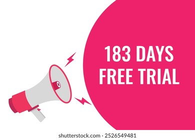 183 day free trial banner design. 183 days free banner background
